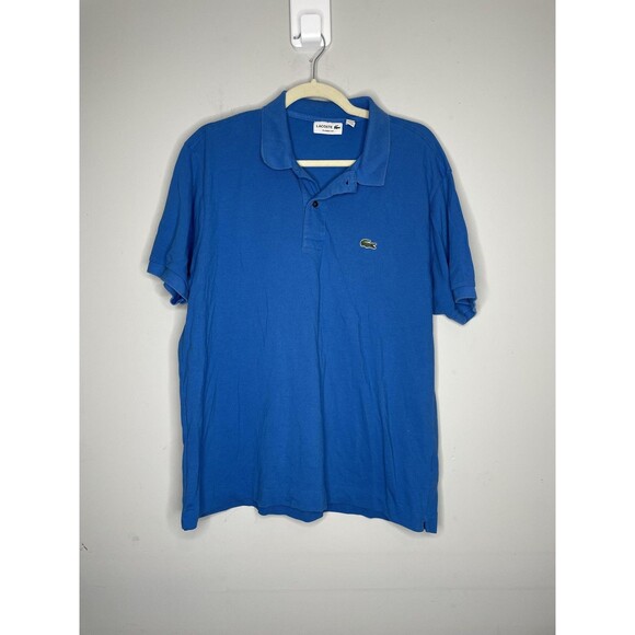 Lacoste Shirt Mens Extra Large Blue Polo Classic Fit Pique Cotton Crocodile Logo - Picture 1 of 10